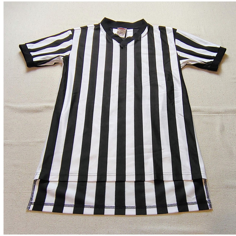 Rawlings Referee Jersey Adult Small Black White Striped Official Shirt 17